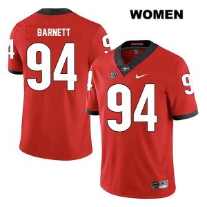 Women's Georgia Bulldogs NCAA #94 Michael Barnett Nike Stitched Red Legend Authentic College Football Jersey ZOX2754SK